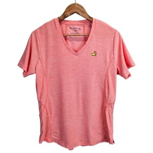 Magnolia Lane Tech UPF 50 Coral Golf Top M Masters Augusta National Logo